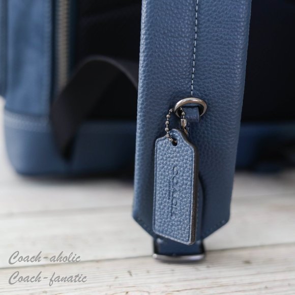 NWT Coach CL955 Hudson Backpack in Suede and Natural Pebble Leather - Picture 6 of 10